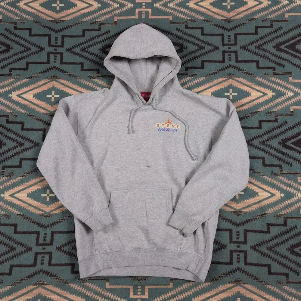 Full Send Steve Will Do It Las Vegas Hoodie Gray Large Nelk Boys YouTube Merch